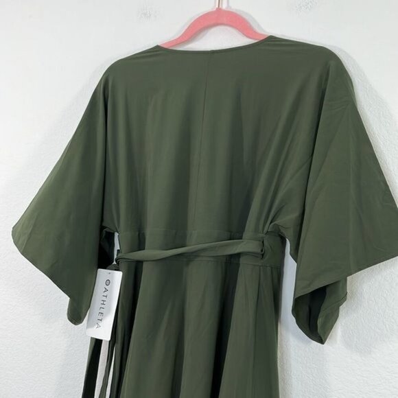 Athleta NWT Calistoga Coverup‎ Wrap Dress Olive Green size Small - Picture 6 of 8